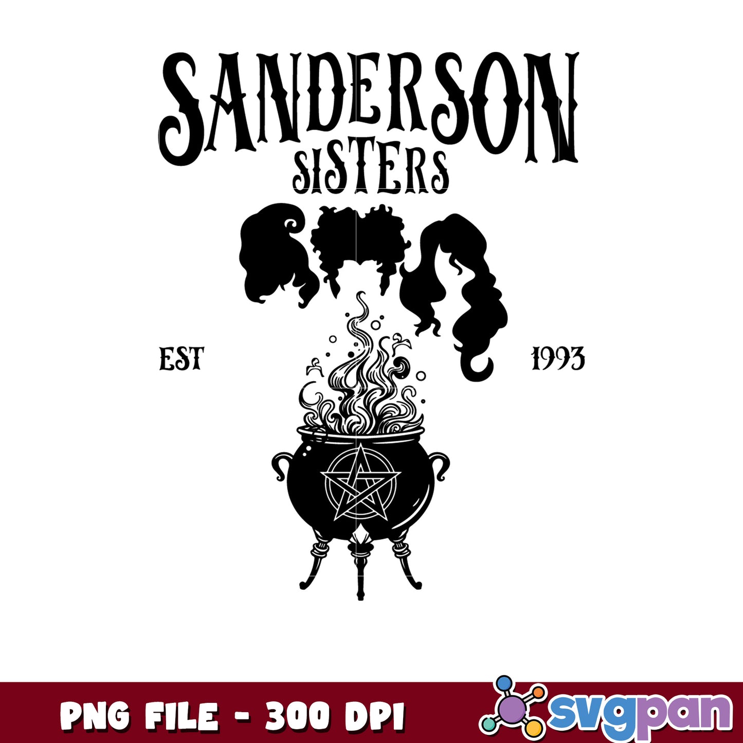 Sanderson sisters design png, horror movie characters png, fall and halloween decor png