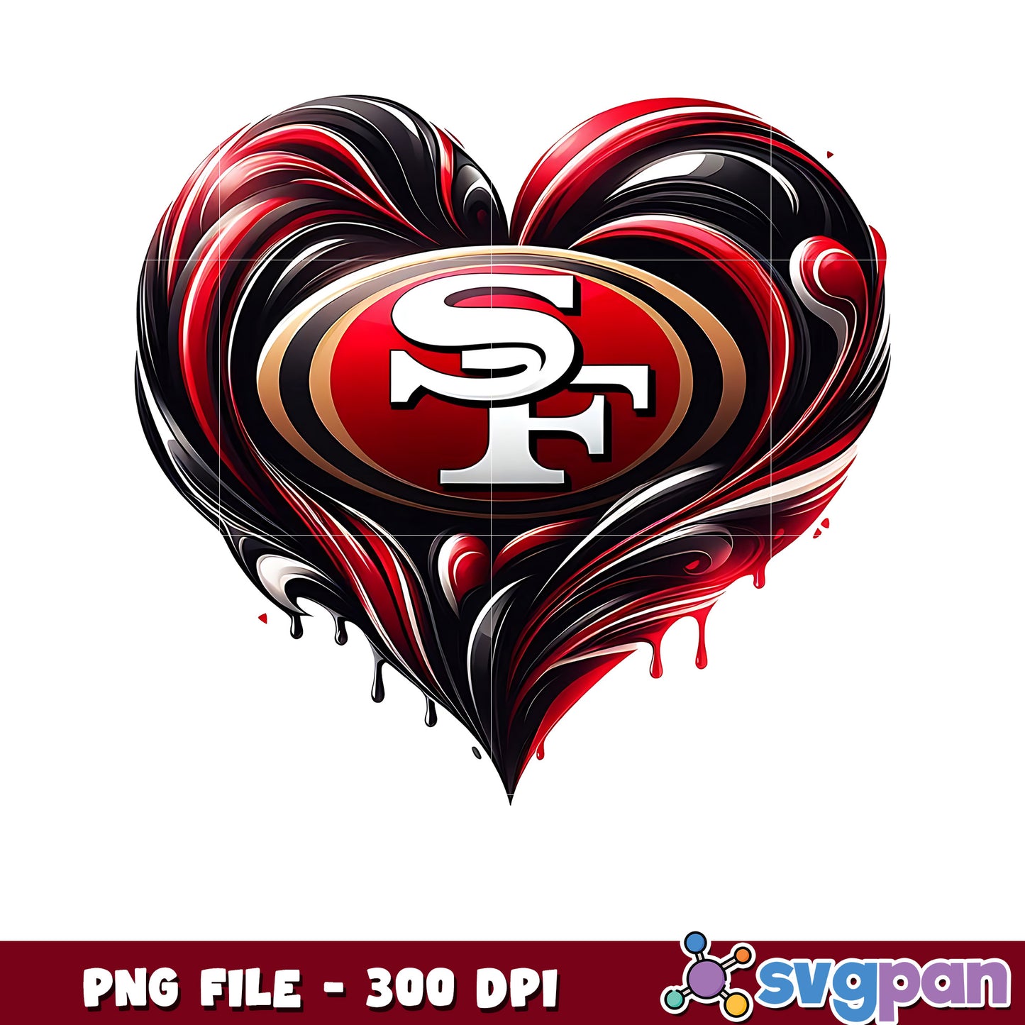San francisco 49ers heart png, nfl reddit png, nfl network png