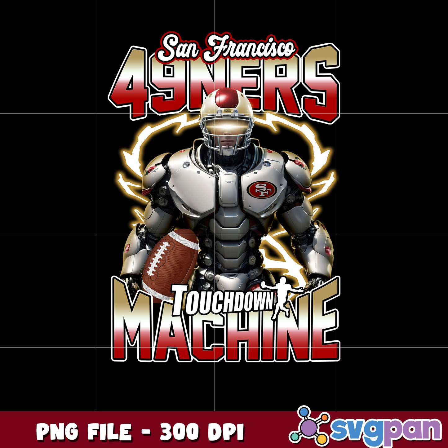 San francisco 49ers touchdown machine png, super bowl 2025 png, nfl games today png
