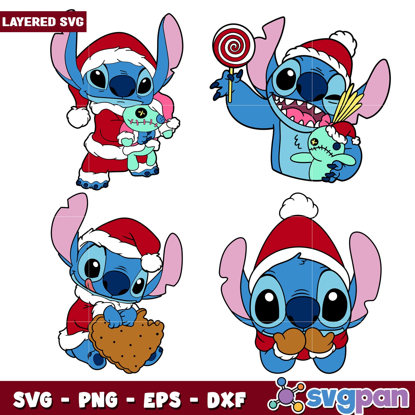 Santa Stitch SVG Bundle for Festive Crafting Fun