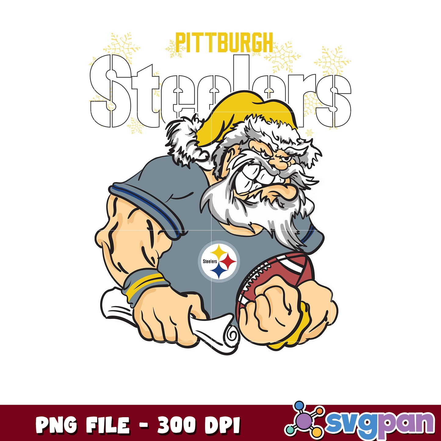 Santa claus pitburgh steelers png, national league football png, super bowl png