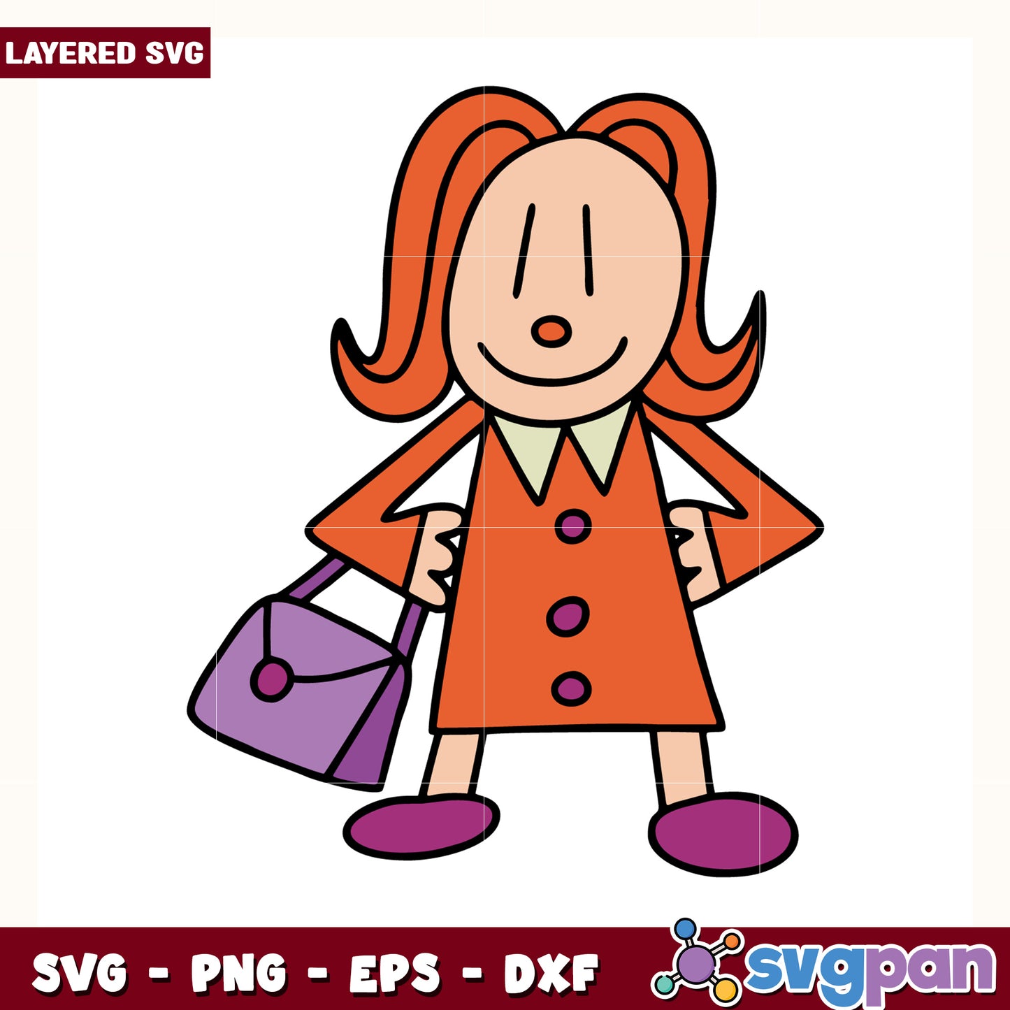 Sarah hatoff svg, dog man comic svg, pilkey universe characters svg