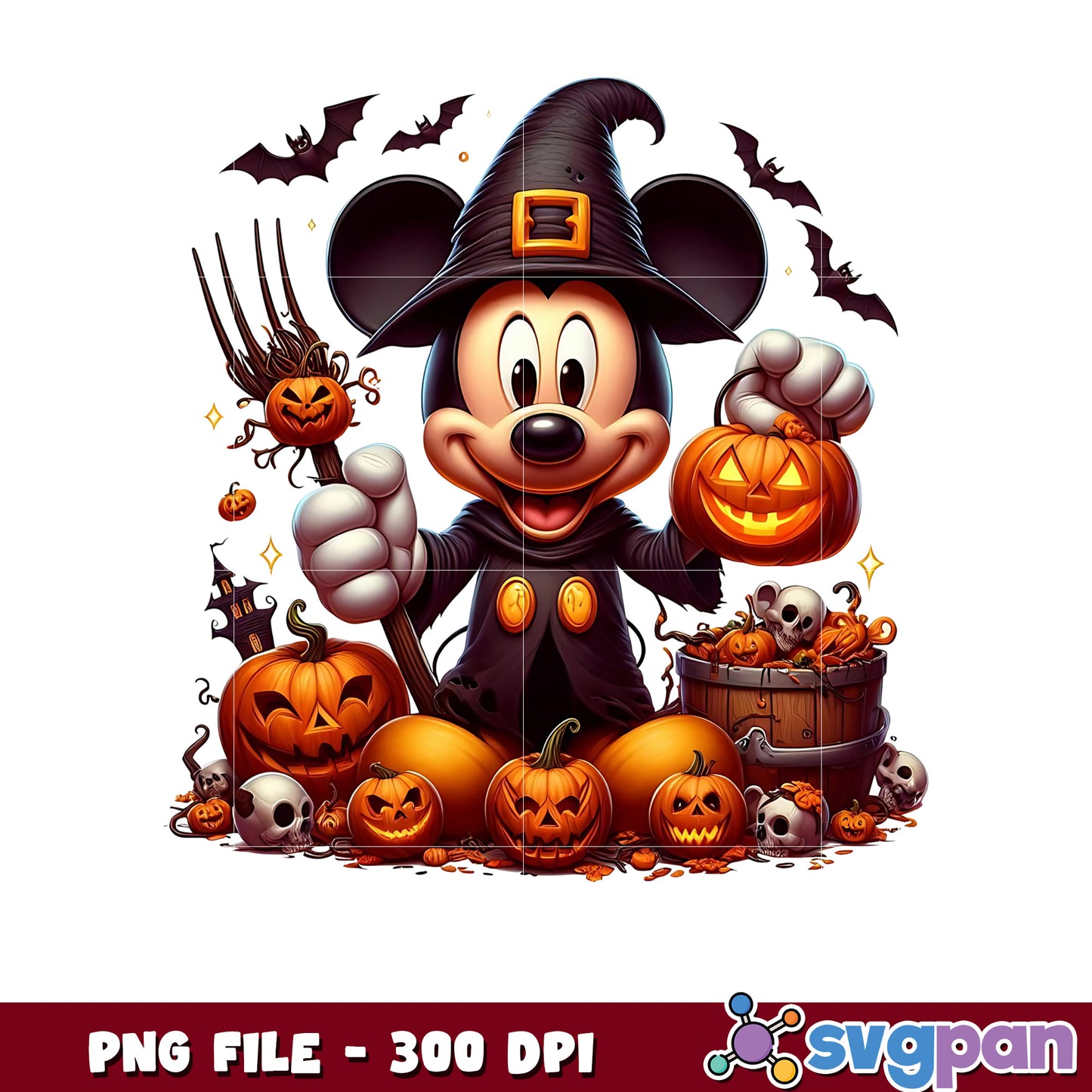 Scarecrow mickey png, spooky season png, halloween pajamas png