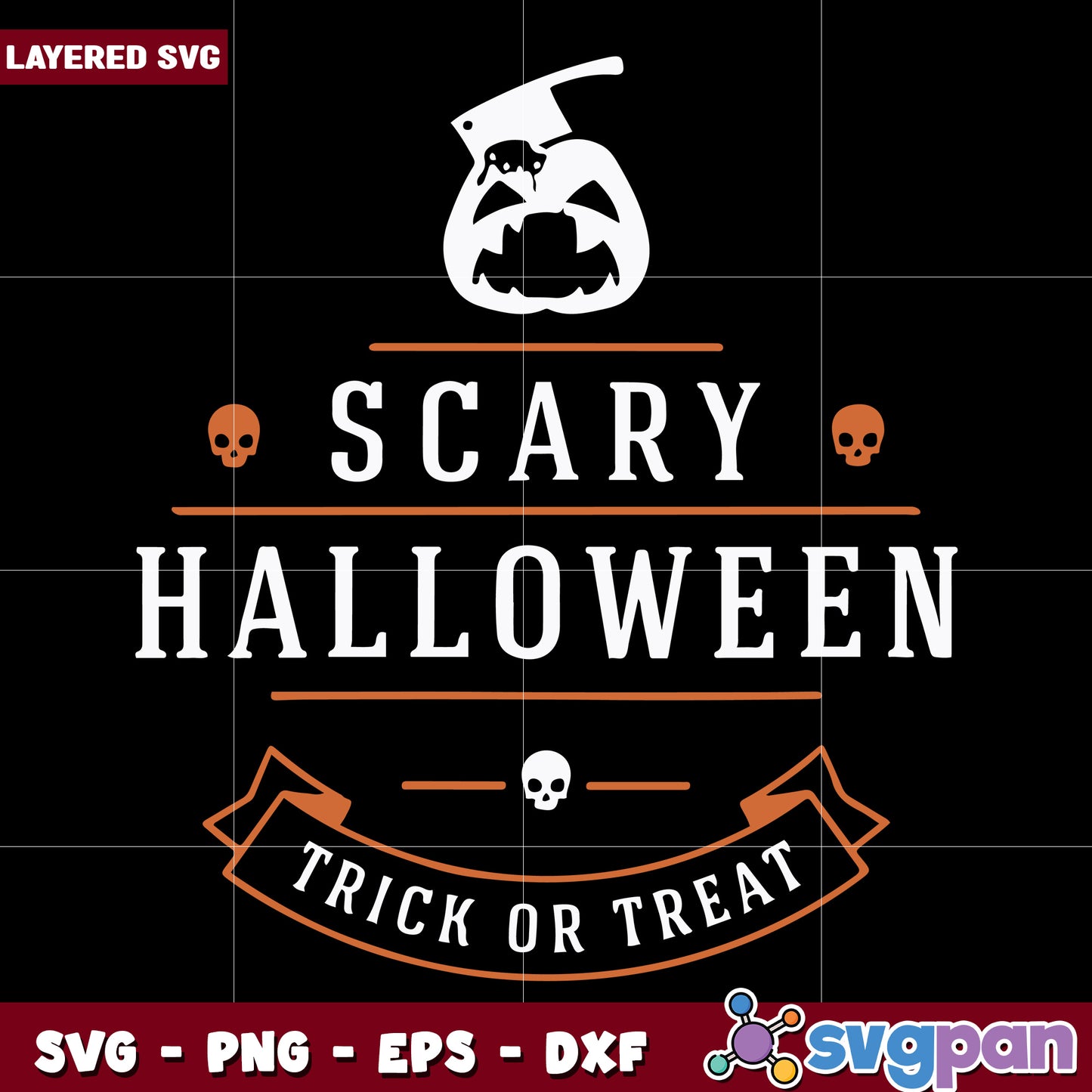 Scary halloween trick or treat svg, funny halloween svg, spooky characters svg