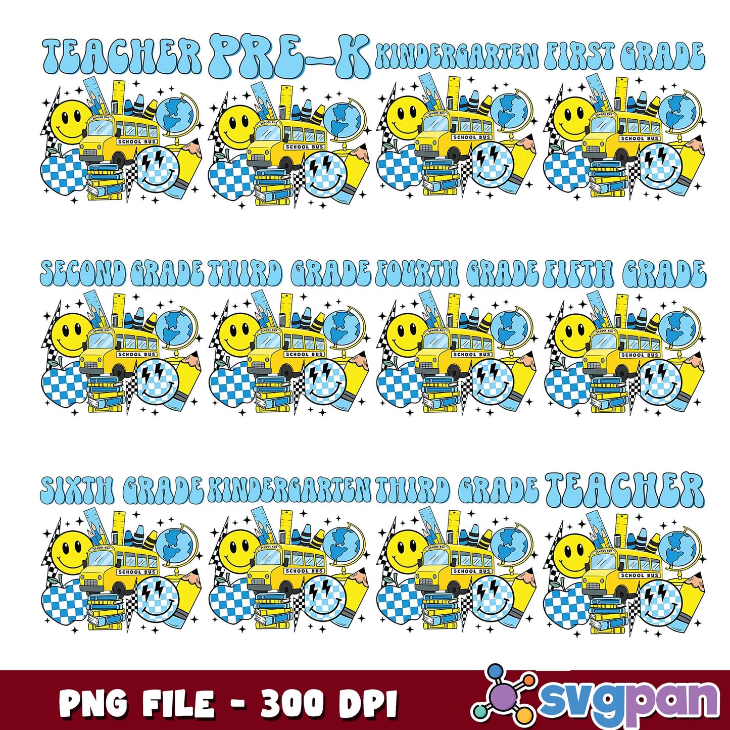 School bus grade png bundle
