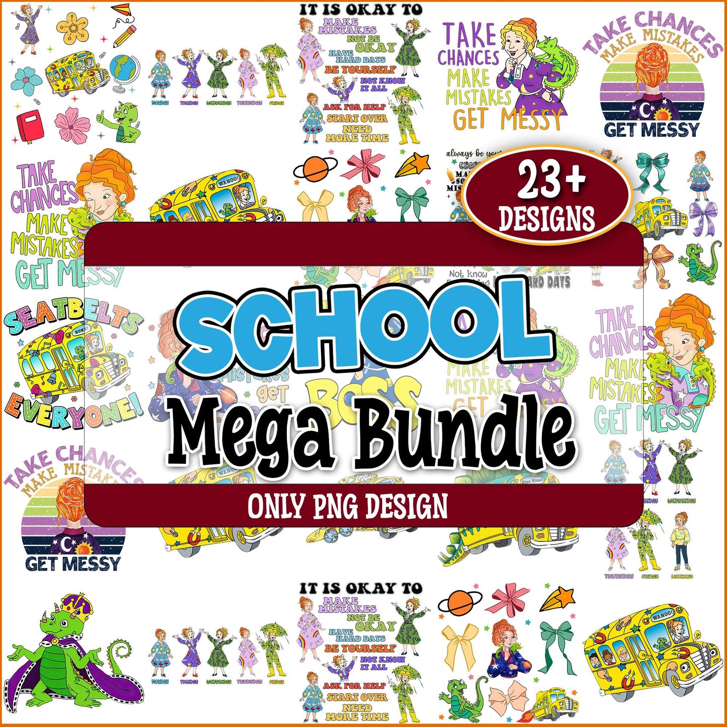 School bus png bundle