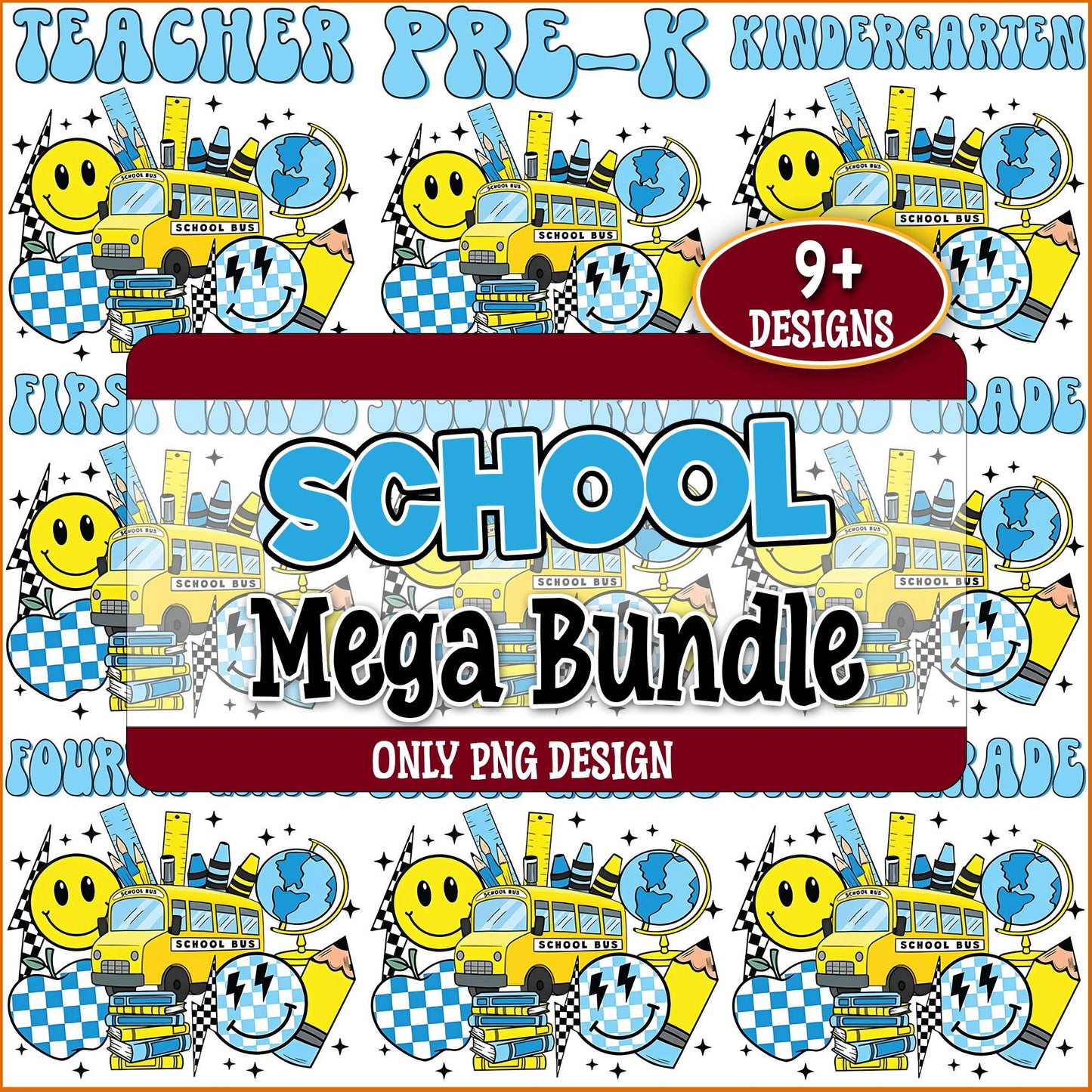 School stuff art png bundle