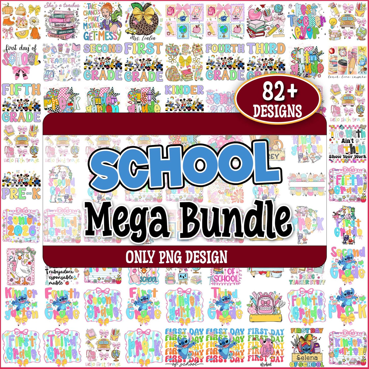 School topic design png bundle