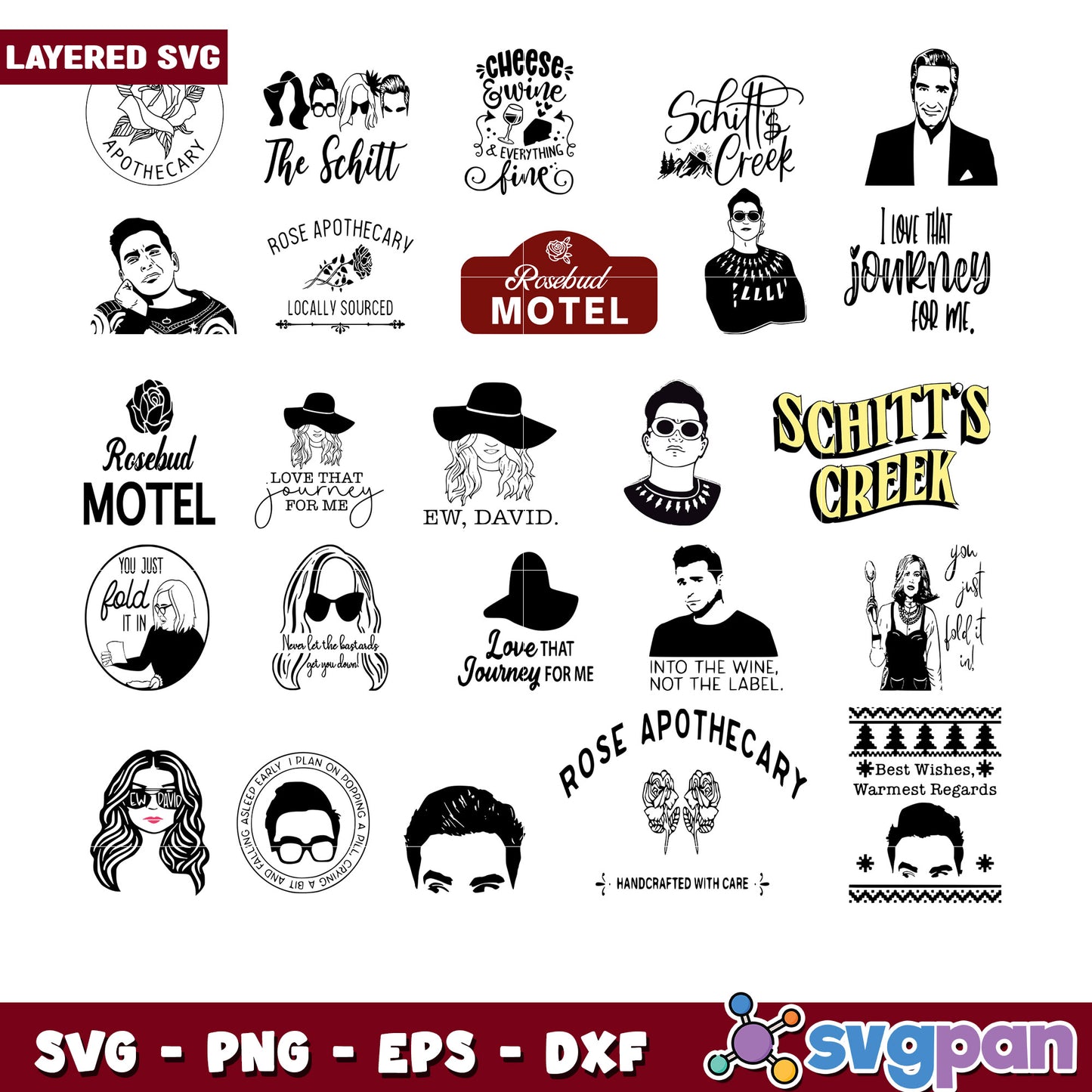 Schtitts Creek Themed SVG Bundle for Creative Projects