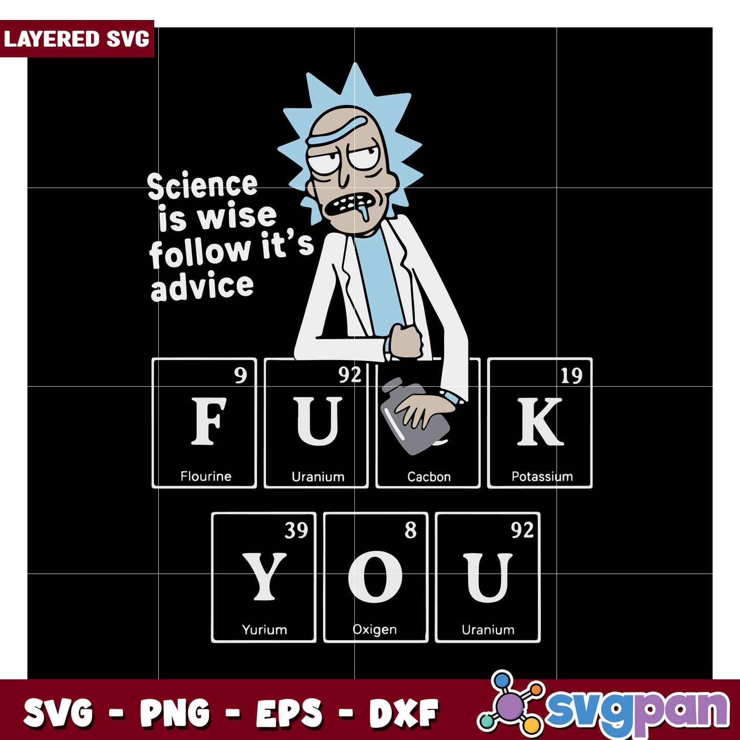 Science is wise follow its advice, funny periodic table design SVG