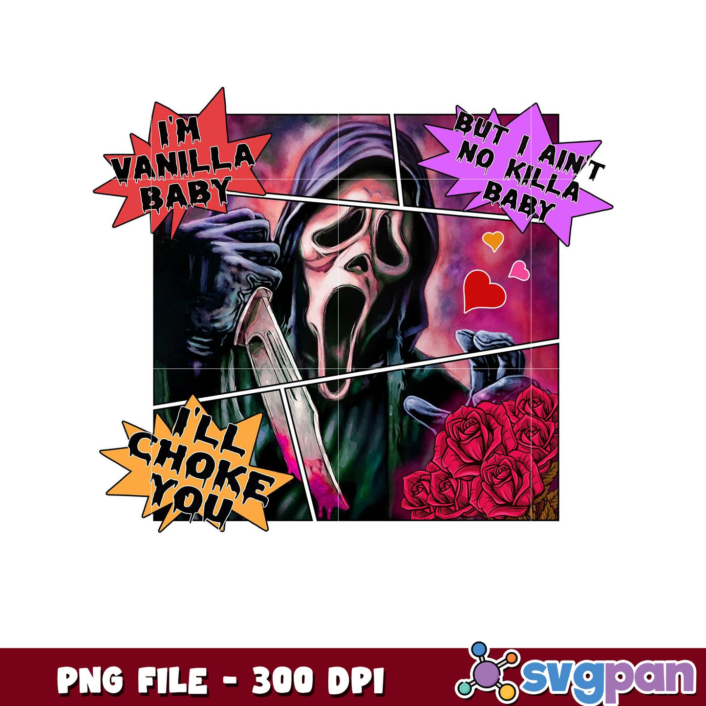 Scream Mask Art PNG, Unique Horror Design for Fans