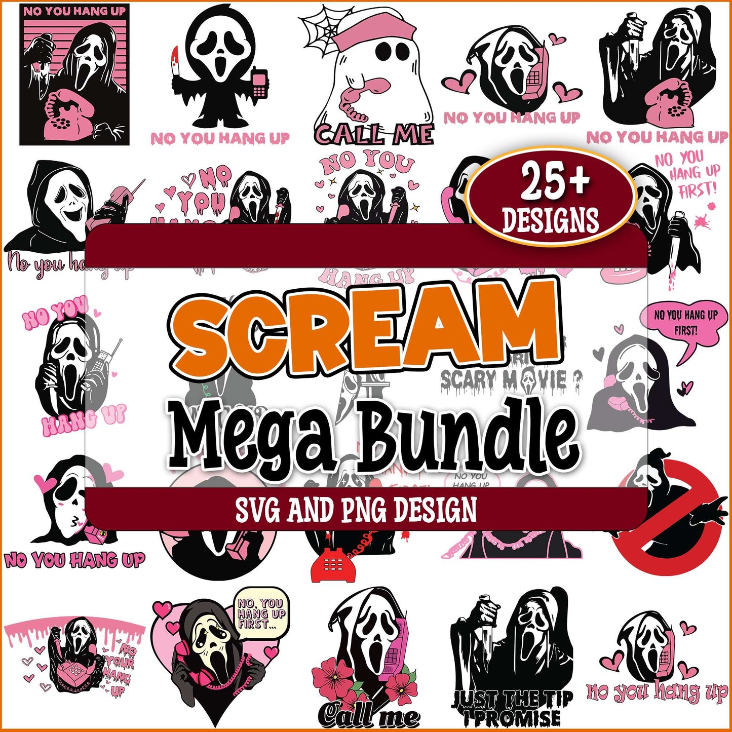 Scream valentine svg bundle