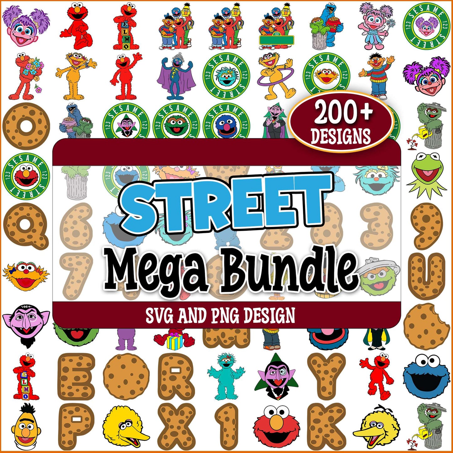Seasame street alphabet svg bundle