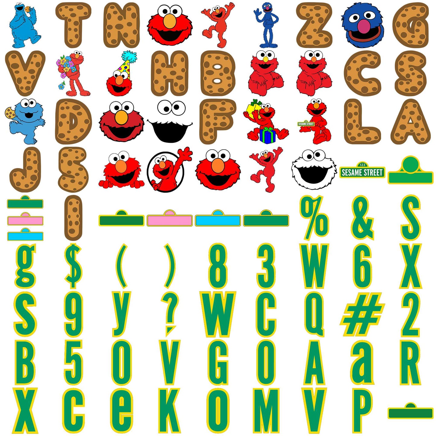 Seasame street alphabet svg bundle, seasame svg, seasame street toys svg