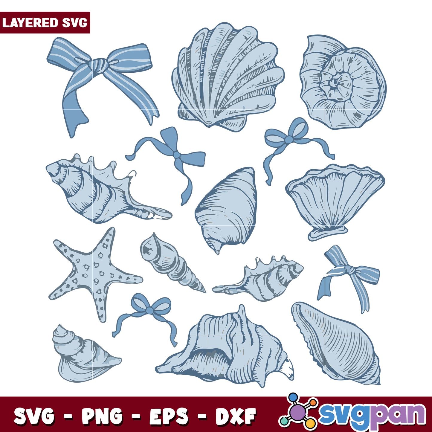 Seashell ocean svg, beach shell design svg, coastal ocean artwork svg