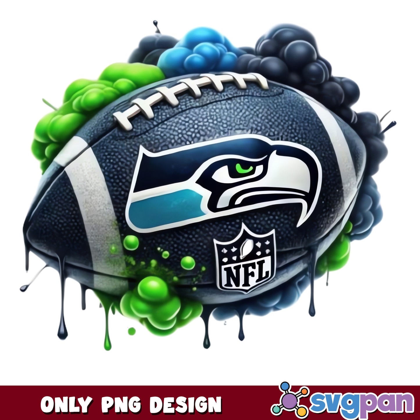 Seattle Seahawks NFL Football Drip PNG, Seahawks PNG, NFL PNG