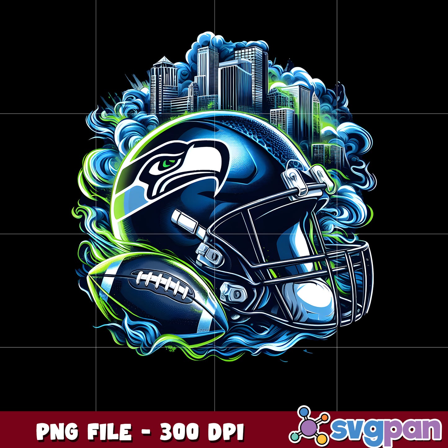 Seattle seahawks logo smoke helmet illustration png, nfl team helmet png, nfl design png