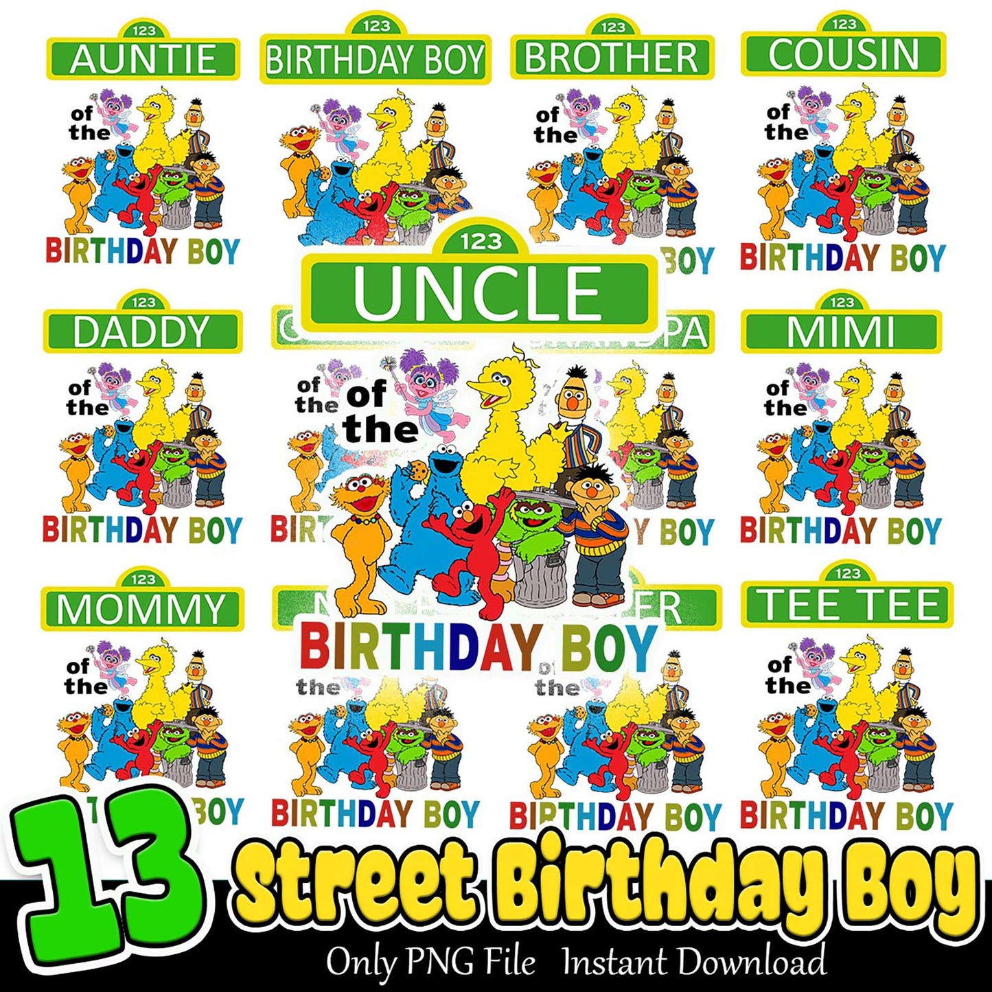 Sesame Street Birthday Boy PNG Bundle