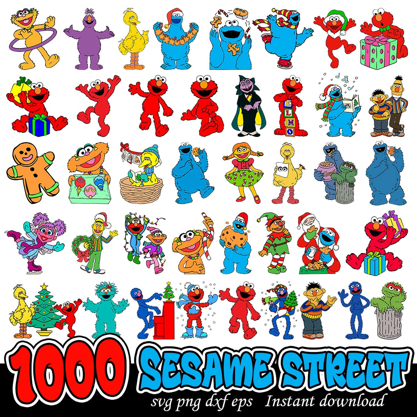 Sesame Street SVG Bundle 1000 Fun Characters Download