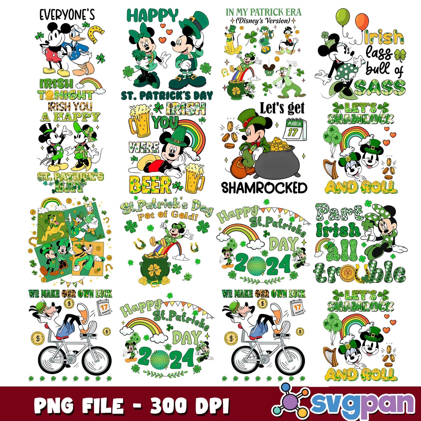 Shamrock and roll png bundle