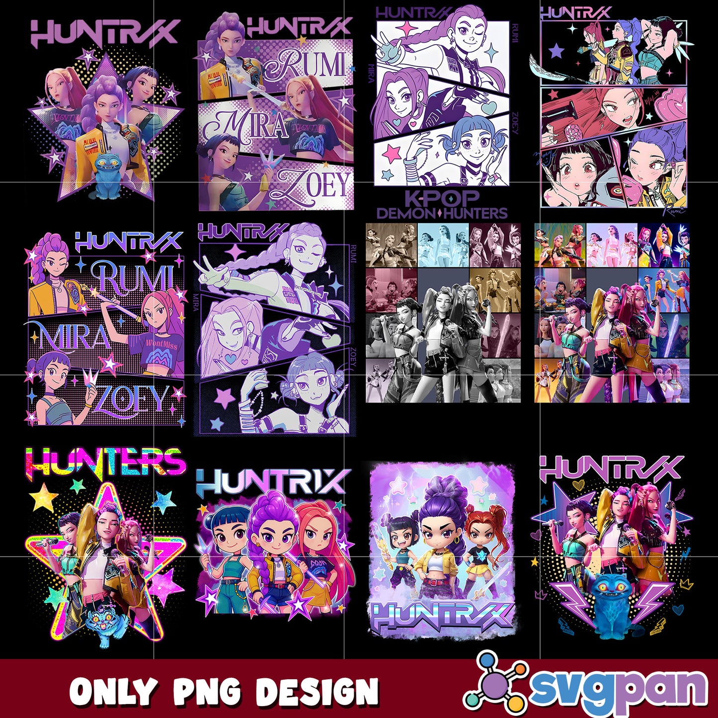 Shining huntrix png bundle