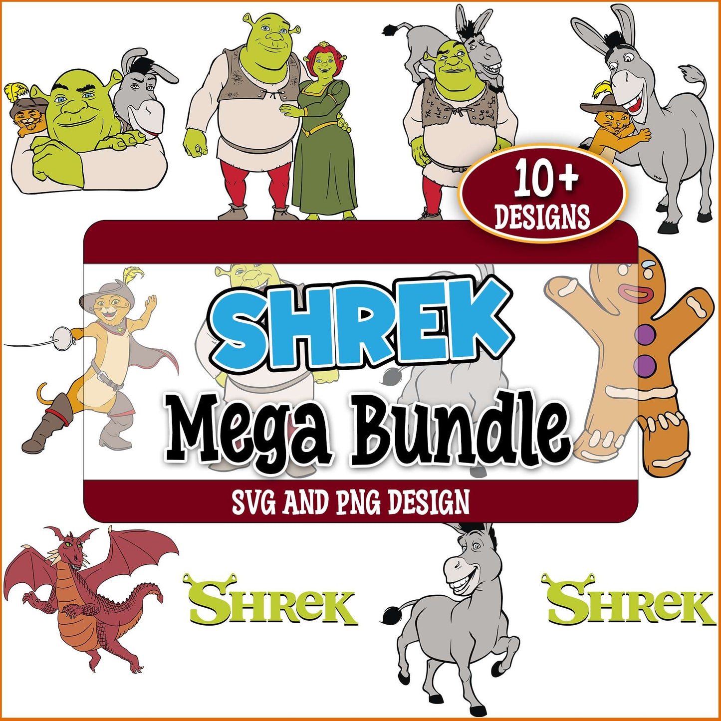 Shrek design svg bundle