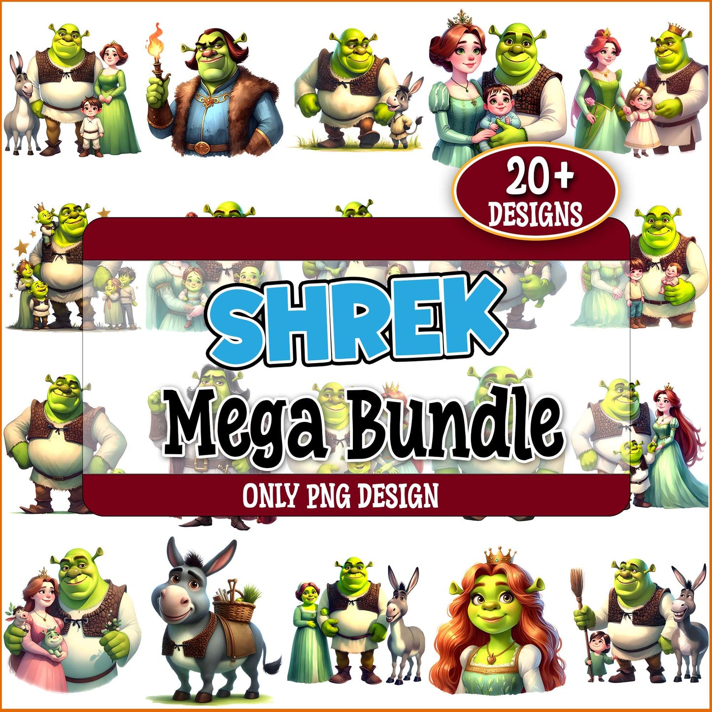 Shrek family png bundle