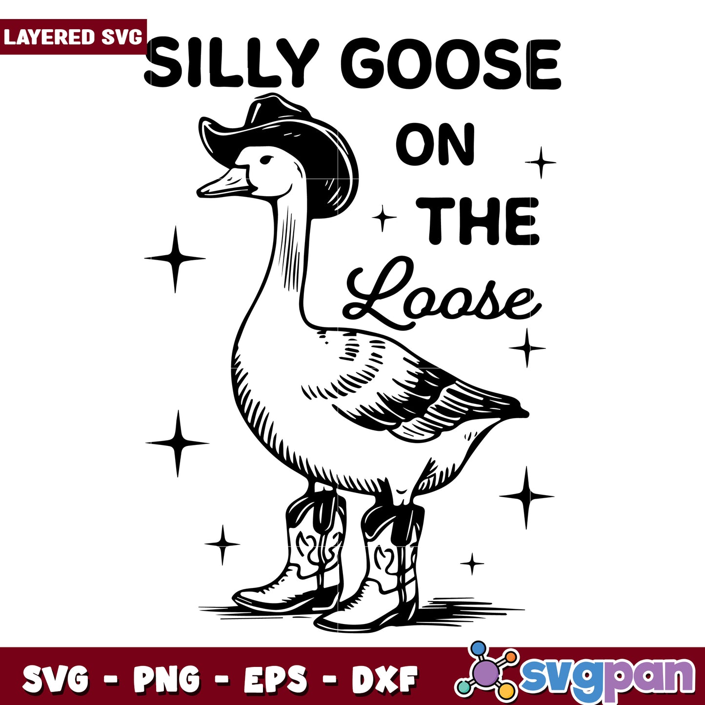 Silly goose on the loose svg, funny goose svg, silly goose svg