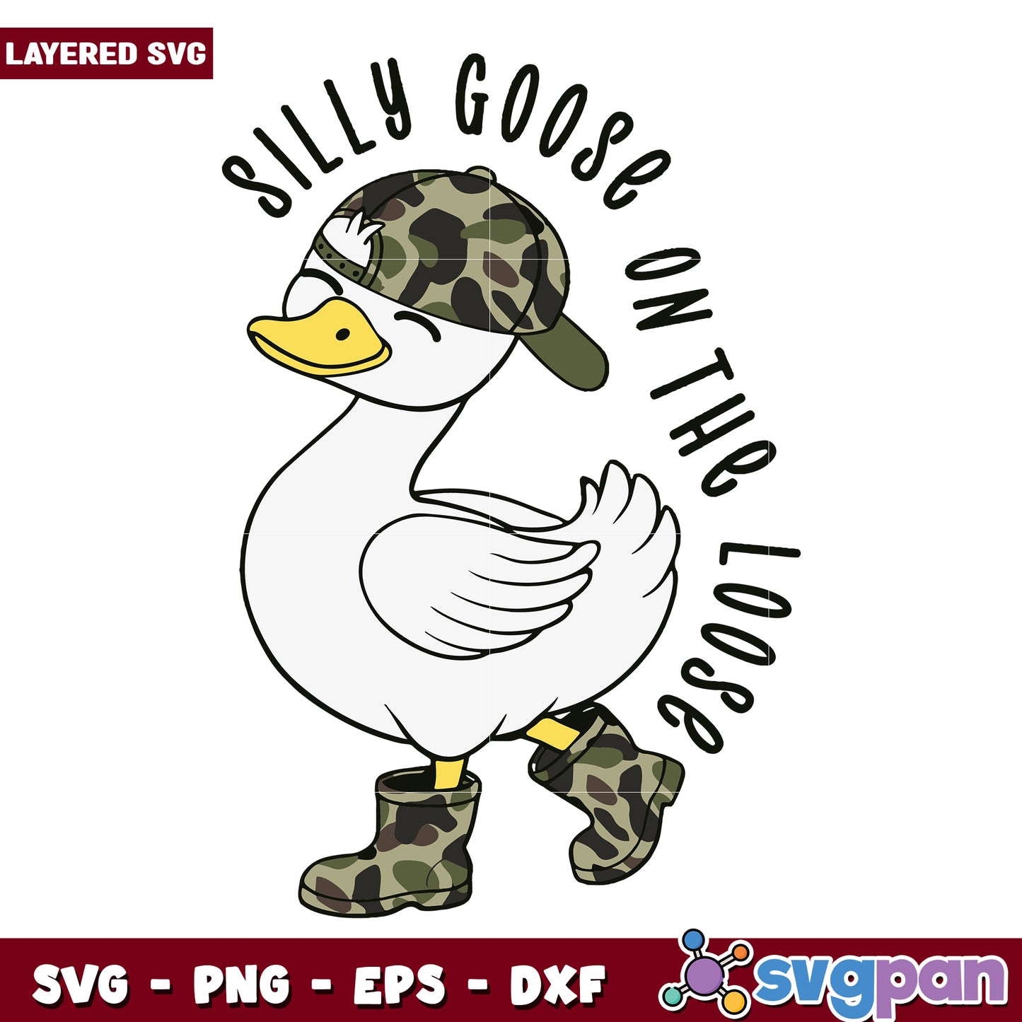 Silly goose on the loose svg, funny quotes svg, animal memes svg