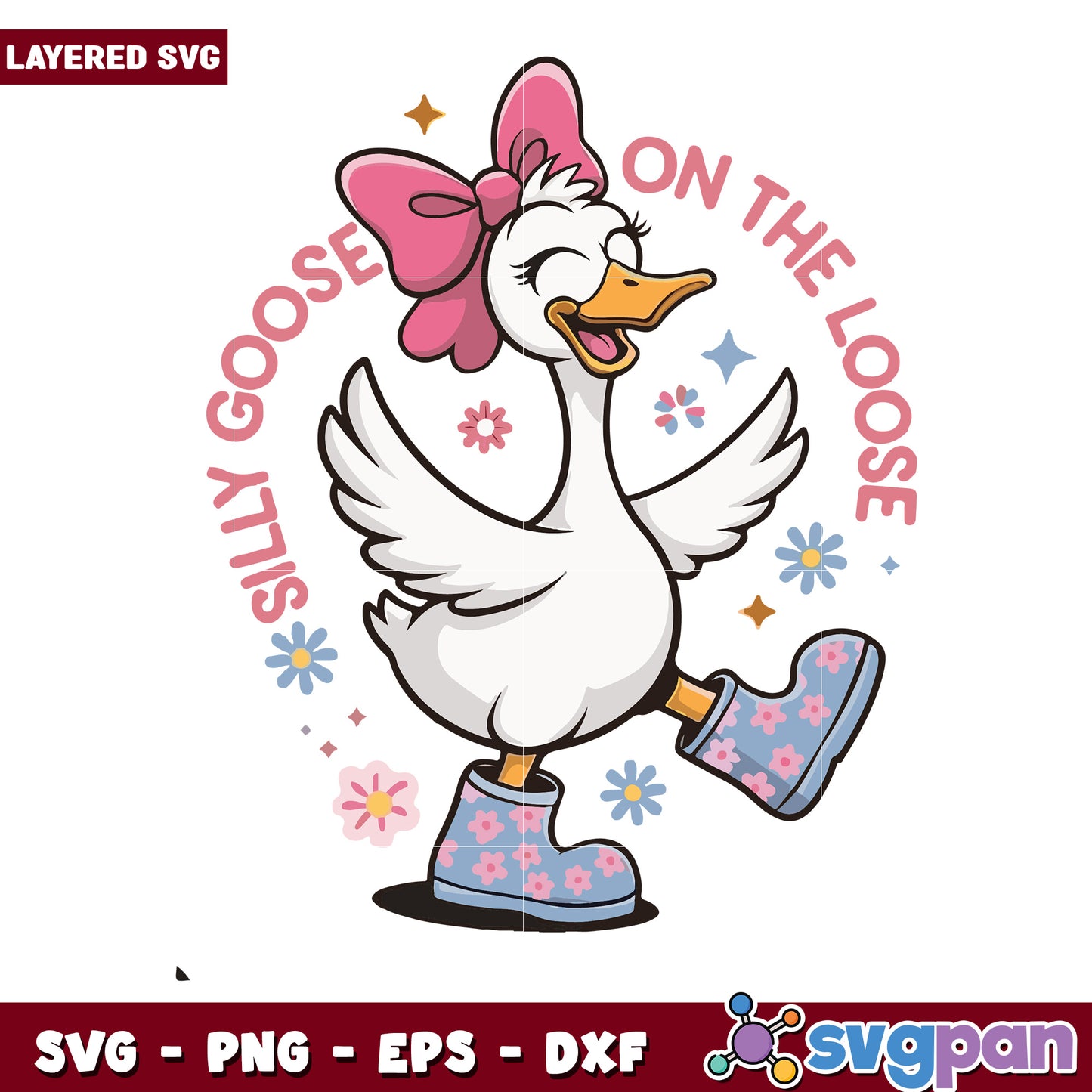 Silly goose on the loose svg, hilarious quotes svg, animal memes svg