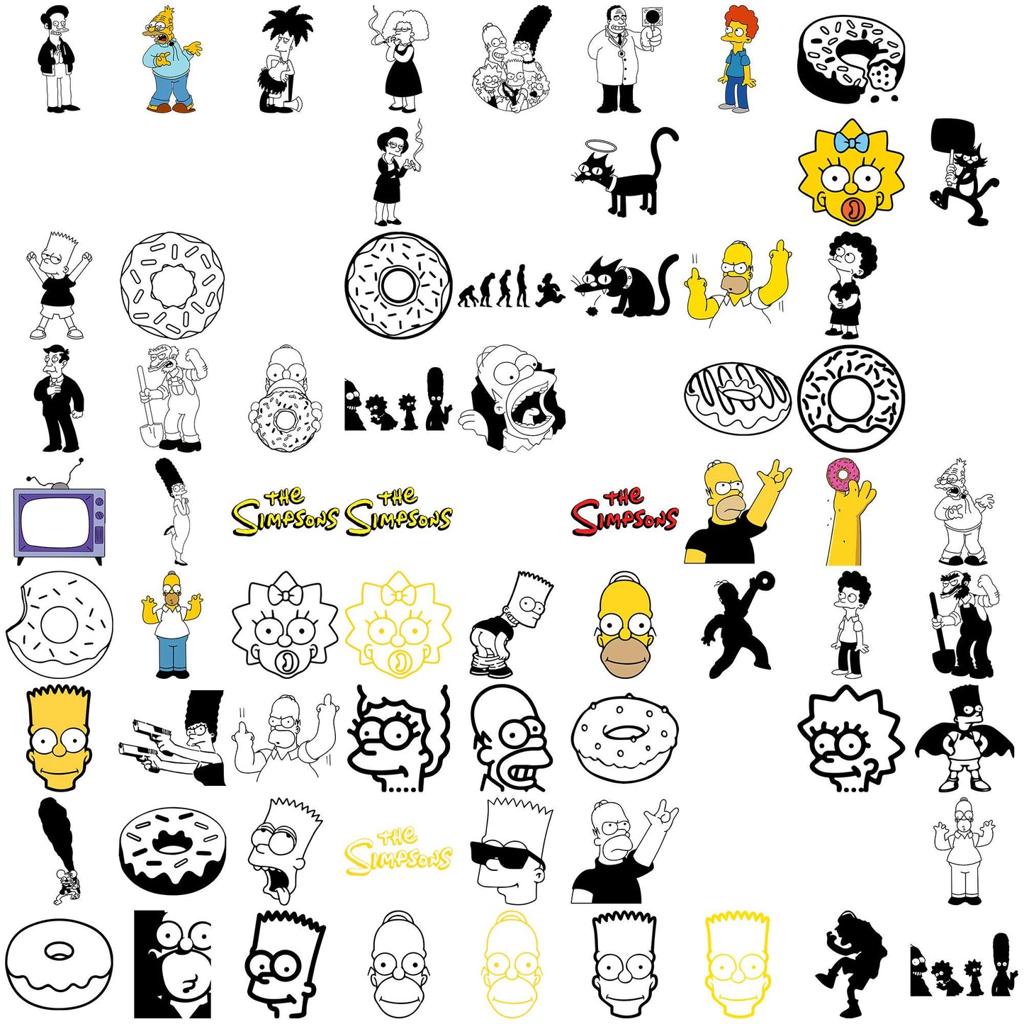 Simpsons design svg bundle, the simpsons svg, simpsons characters svg