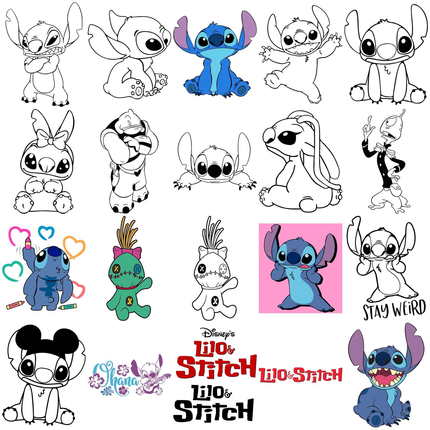 Sketch lilostitch svg bundle, disney world svg, lilo and stitch svg