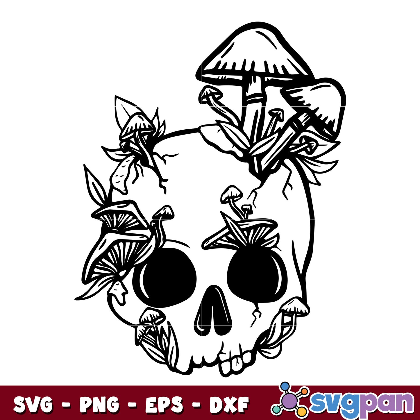 Skull And Mushroom Halloween svg