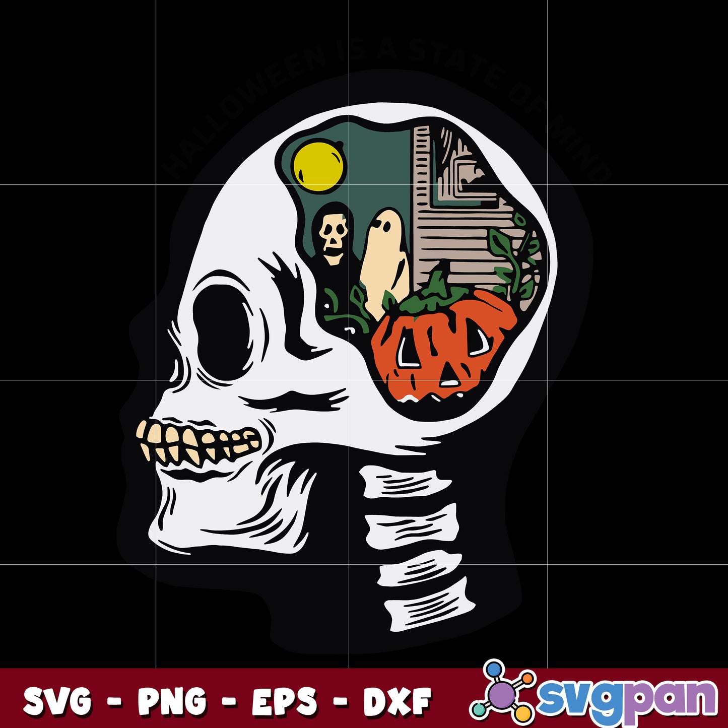 Skull Halloween Is A State Of Mind svg