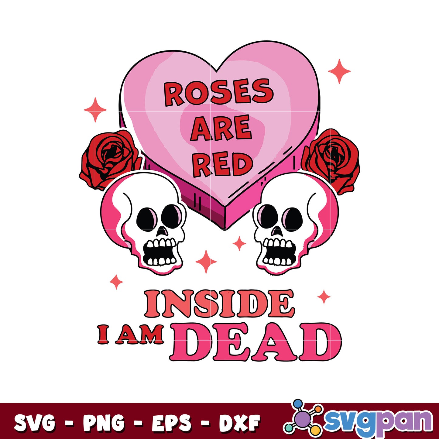 Skull head valentine I am dead, skull valentines day svg
