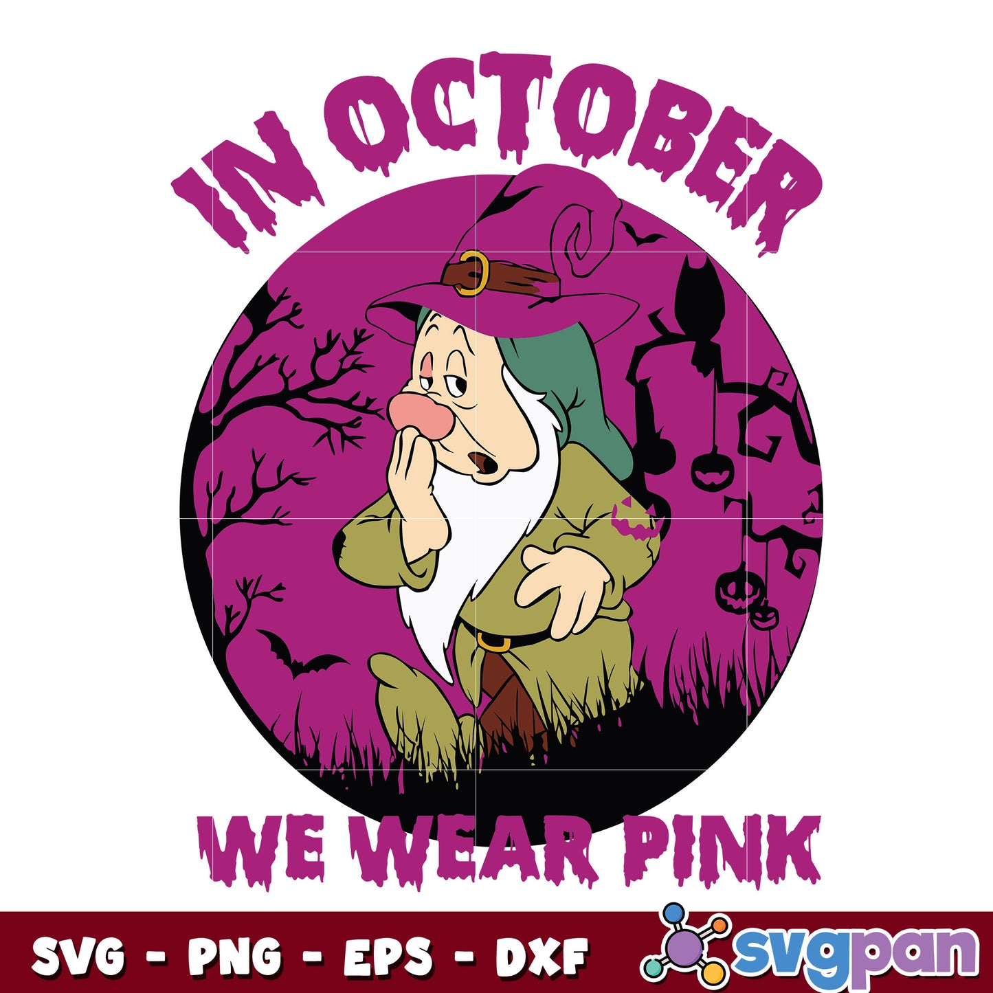 Sleepy In October We Wear Pink Halloween svg