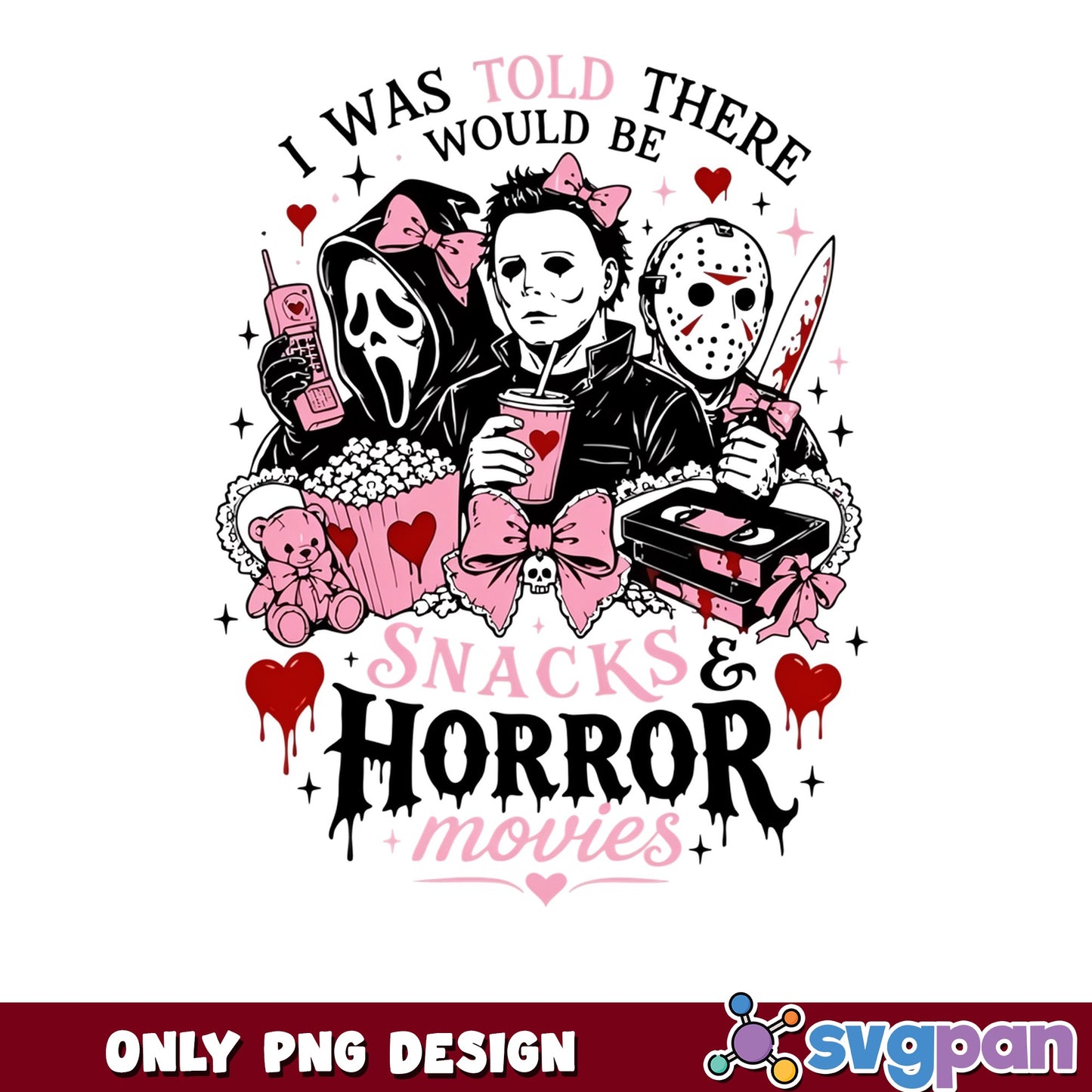Snacks And Horror Movies PNG, Valentine Horror PNG, Killer PNG