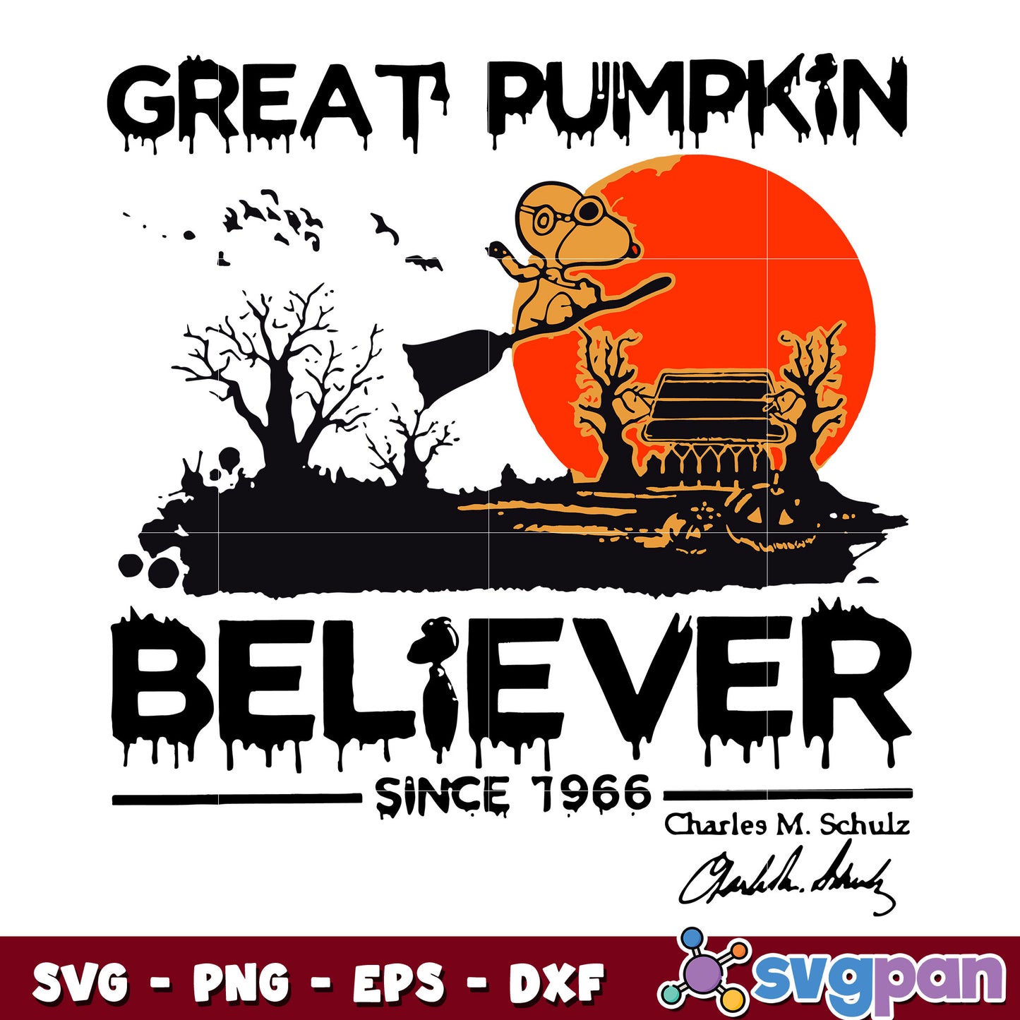 Snoopy Great Pumpkin Believer Since 1966 svg