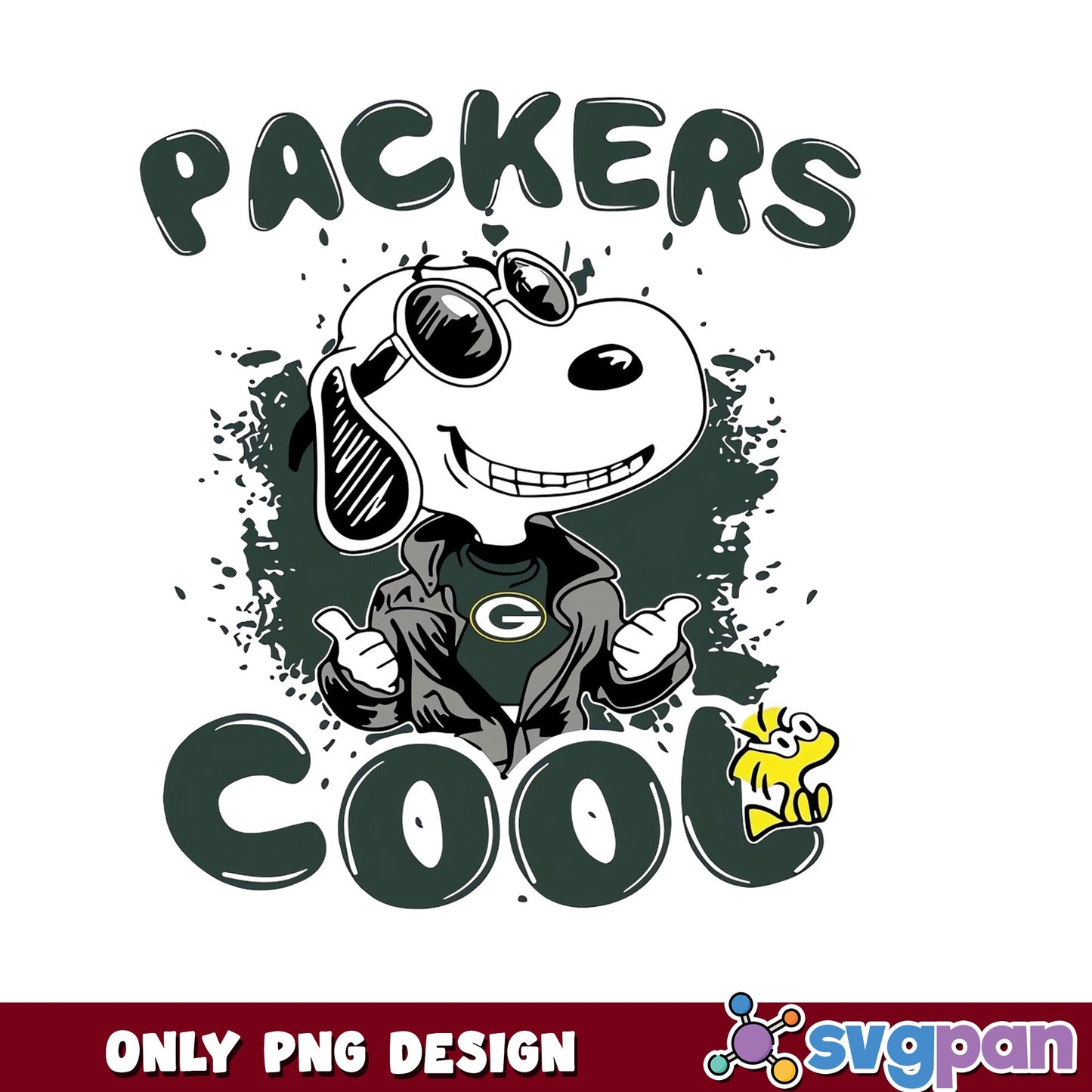 Snoopy Cool Green Bay Packers PNG, NFL Snoopy PNG, Football PNG