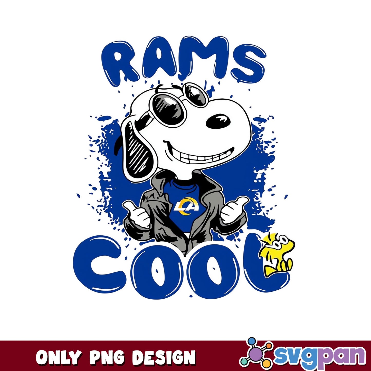 Snoopy Cool Los Angeles Rams PNG, NFL Football PNG, Rams PNG