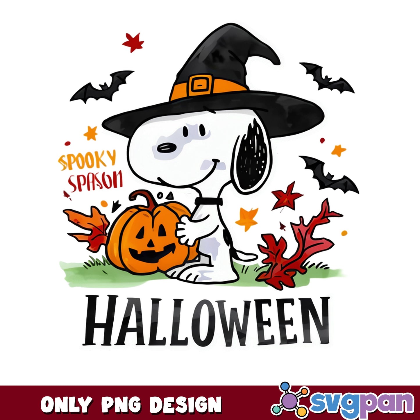 Snoopy Halloween PNG, Spooky Season Pumpkin PNG, Peanuts PNG