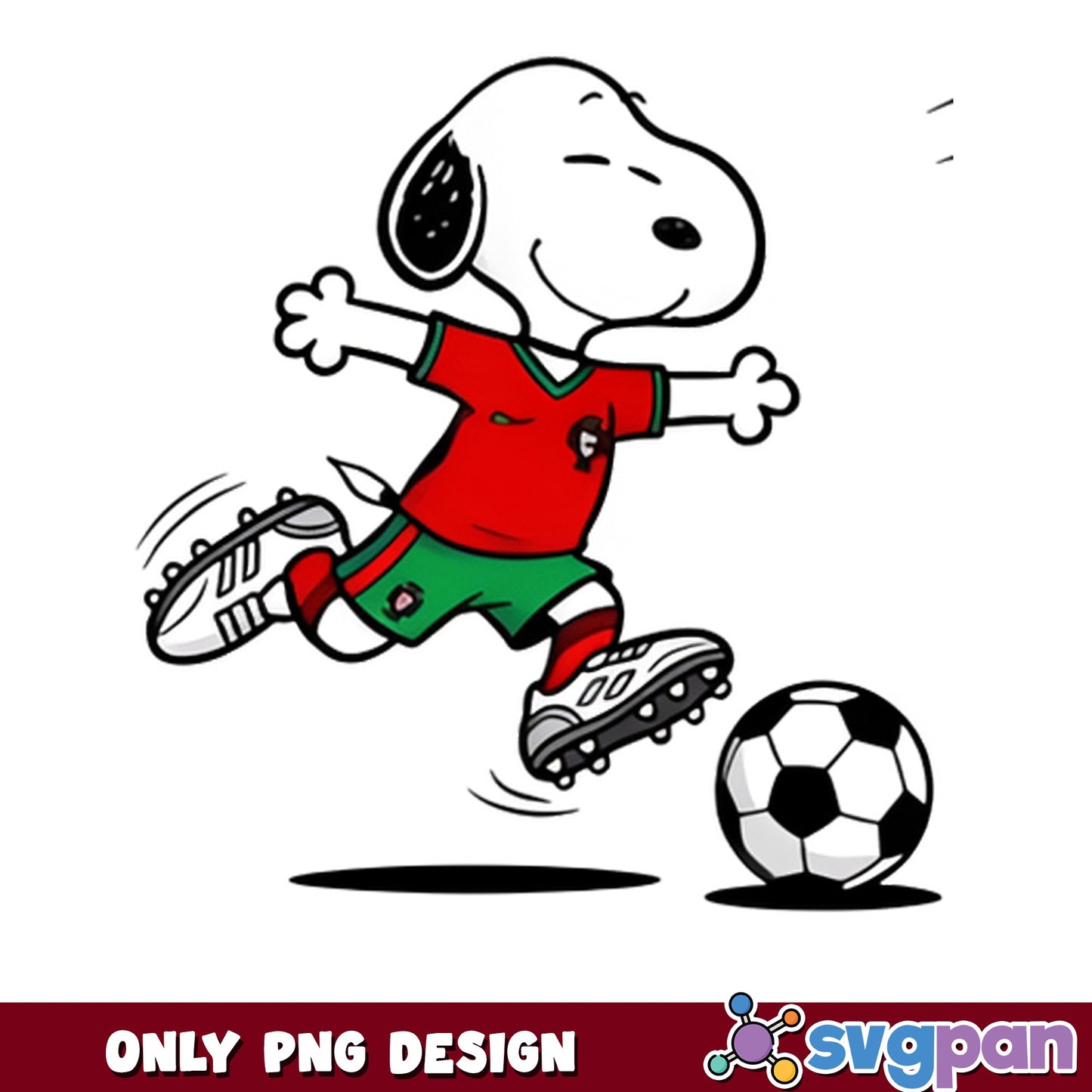 Snoopy Soccer Player PNG, Peanuts Football PNG, Sports Dog PNG