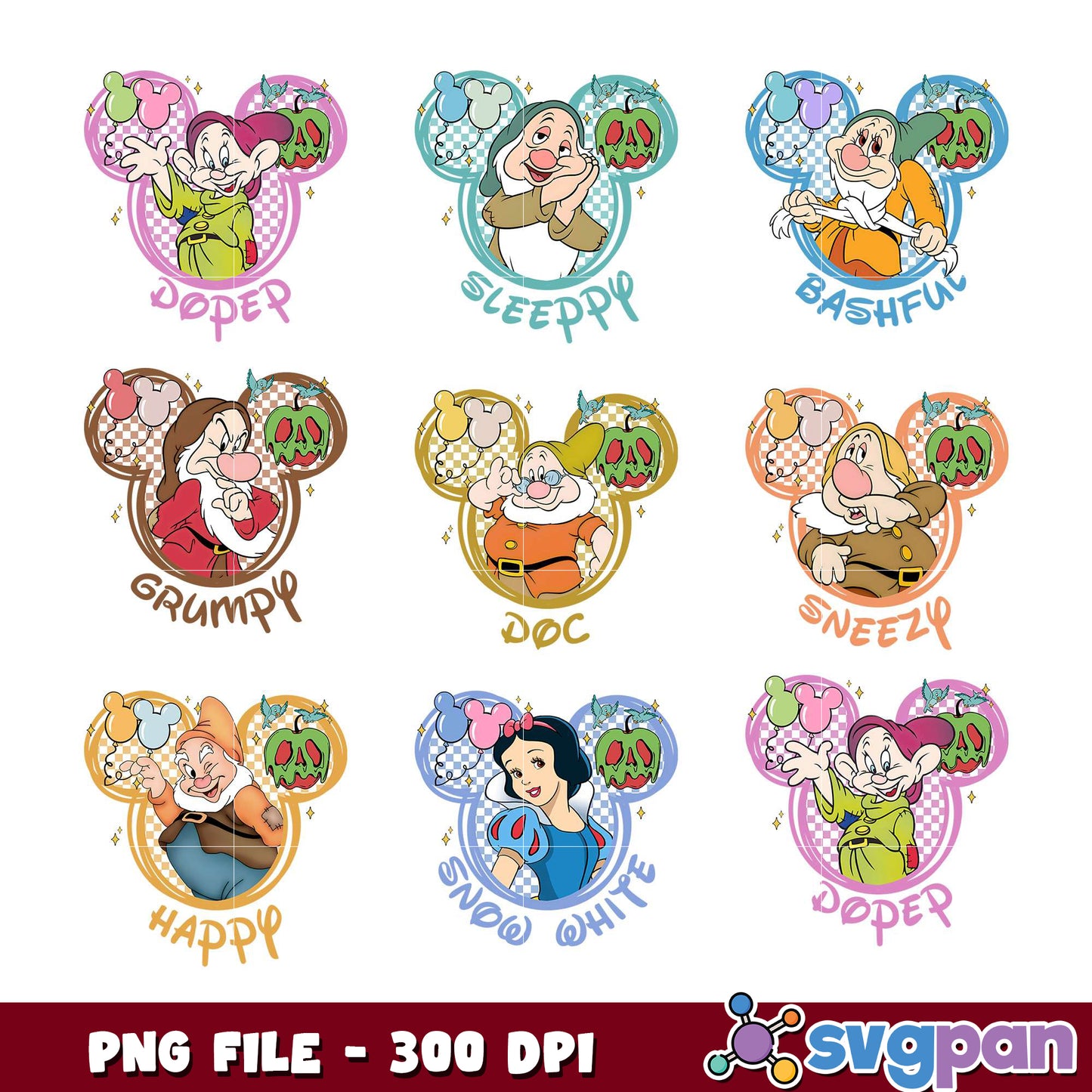 Snow White Seven Dwarfs PNG Bundle