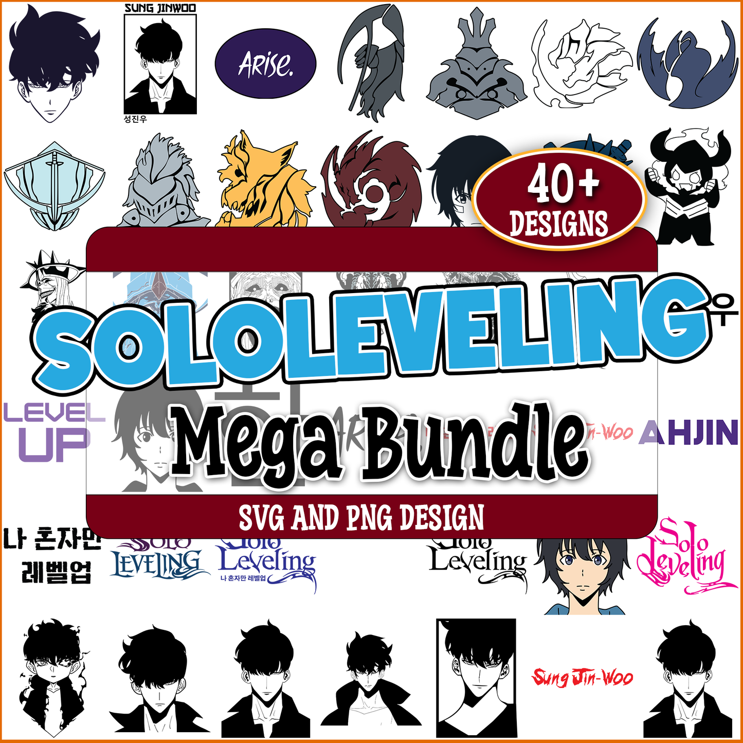 Solo leveling design svg bundle