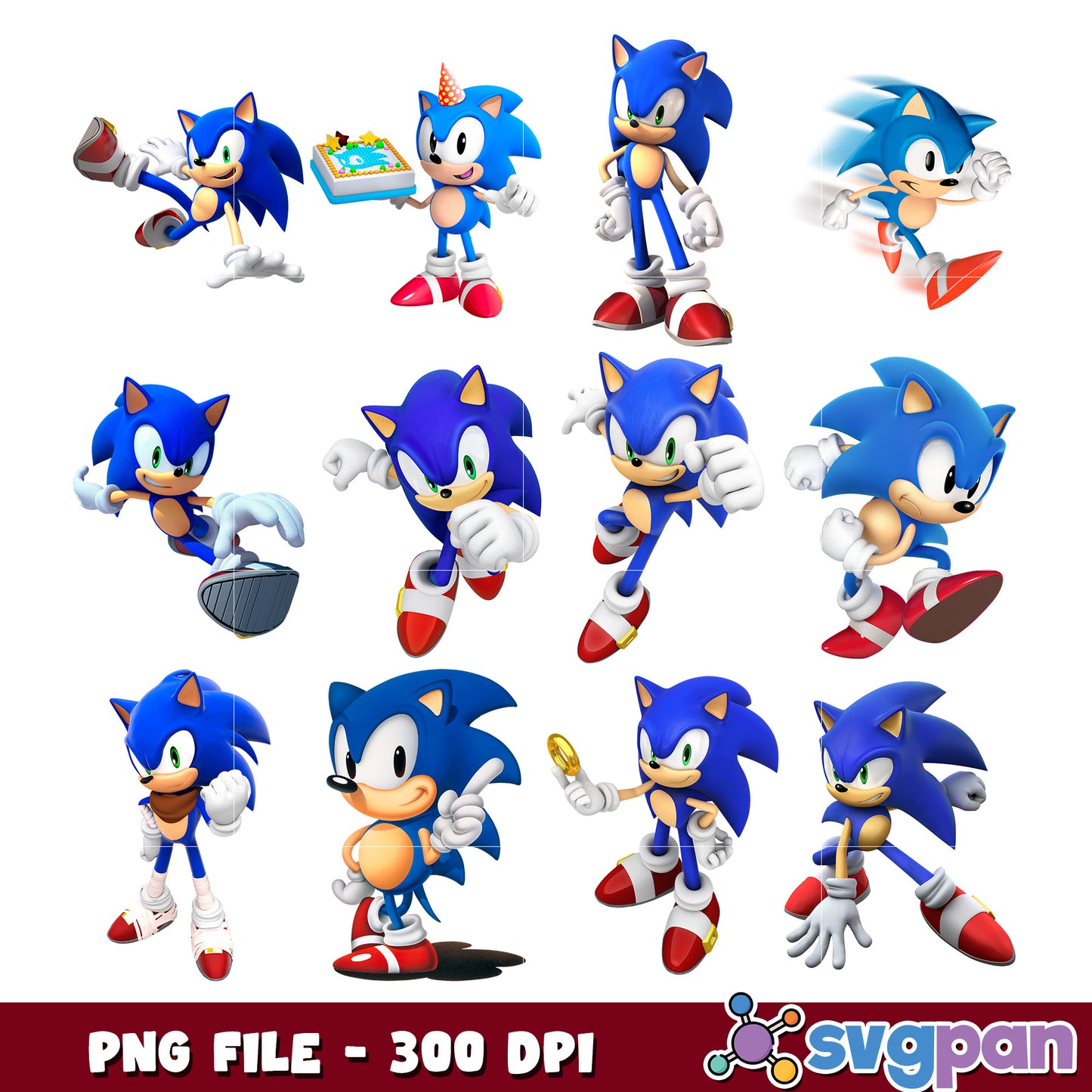 Sonic The Hedgehog PNG Bundle 300 DPI