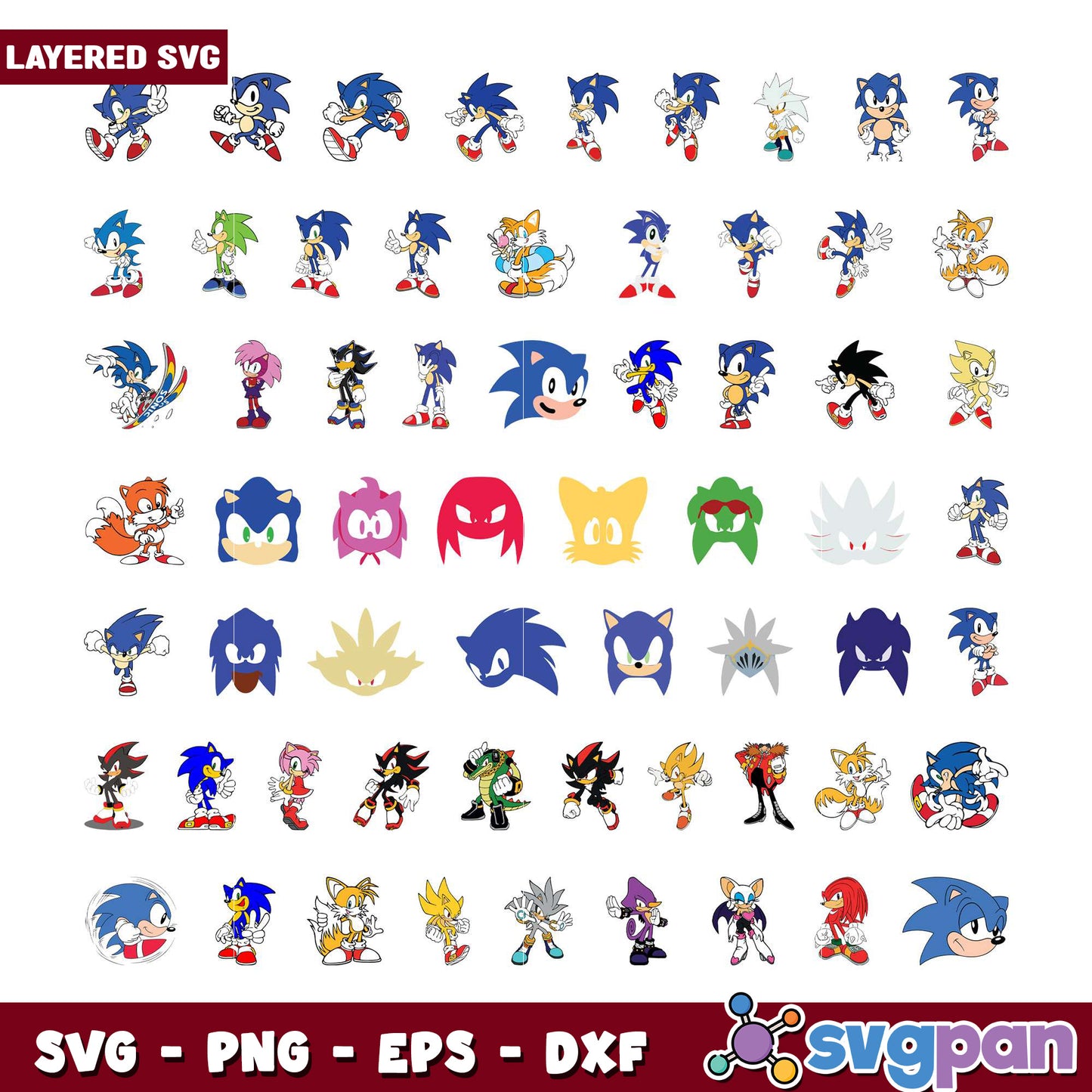 Sonic Themed SVG Bundle for Crafters and Designers
