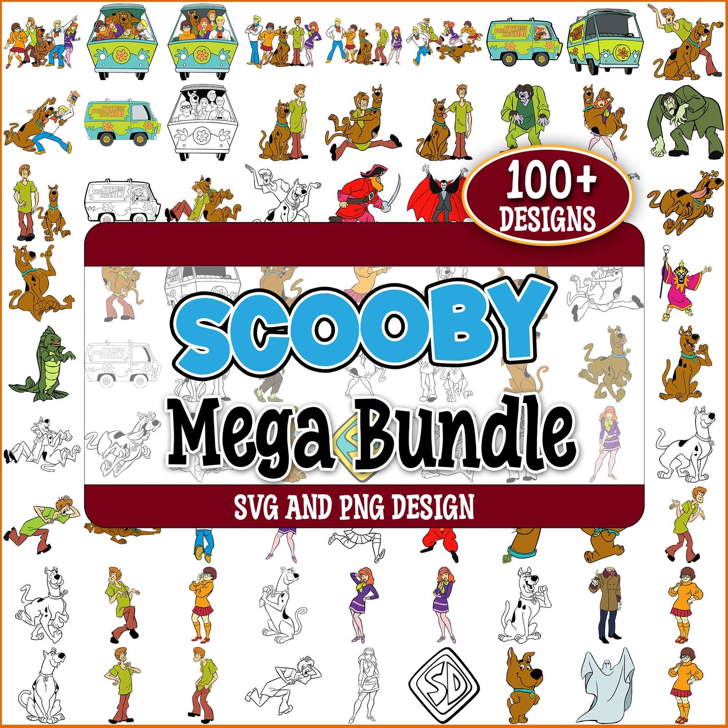 Sooby doo sketch svg bundle