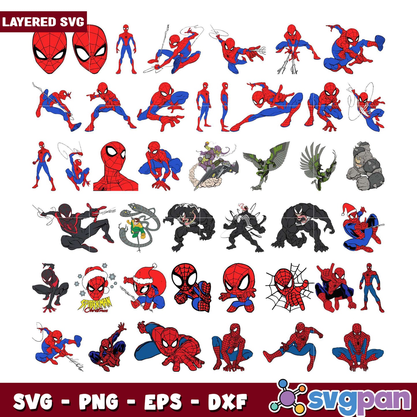 Spider Man SVG Bundle Characters for Crafting Projects