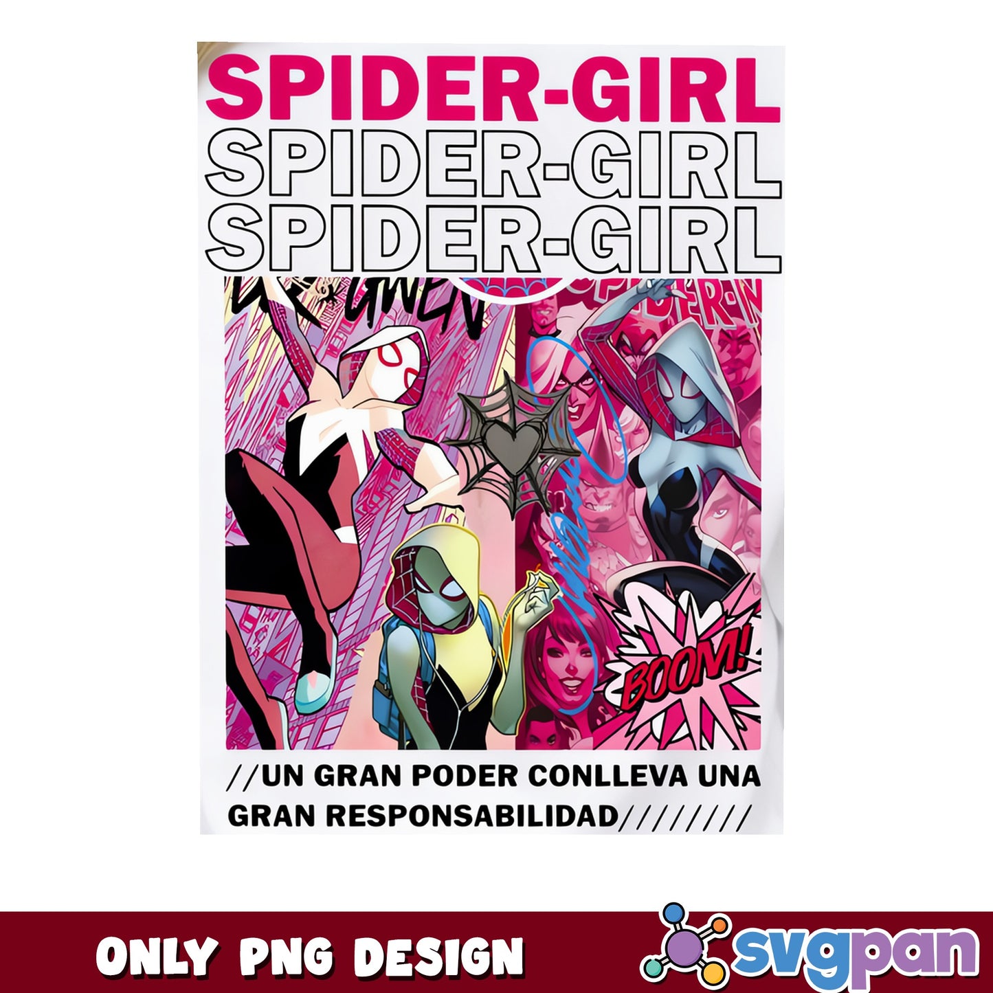 Spider Girl PNG Bundle, Spider Gwen PNG, Marvel Superhero PNG