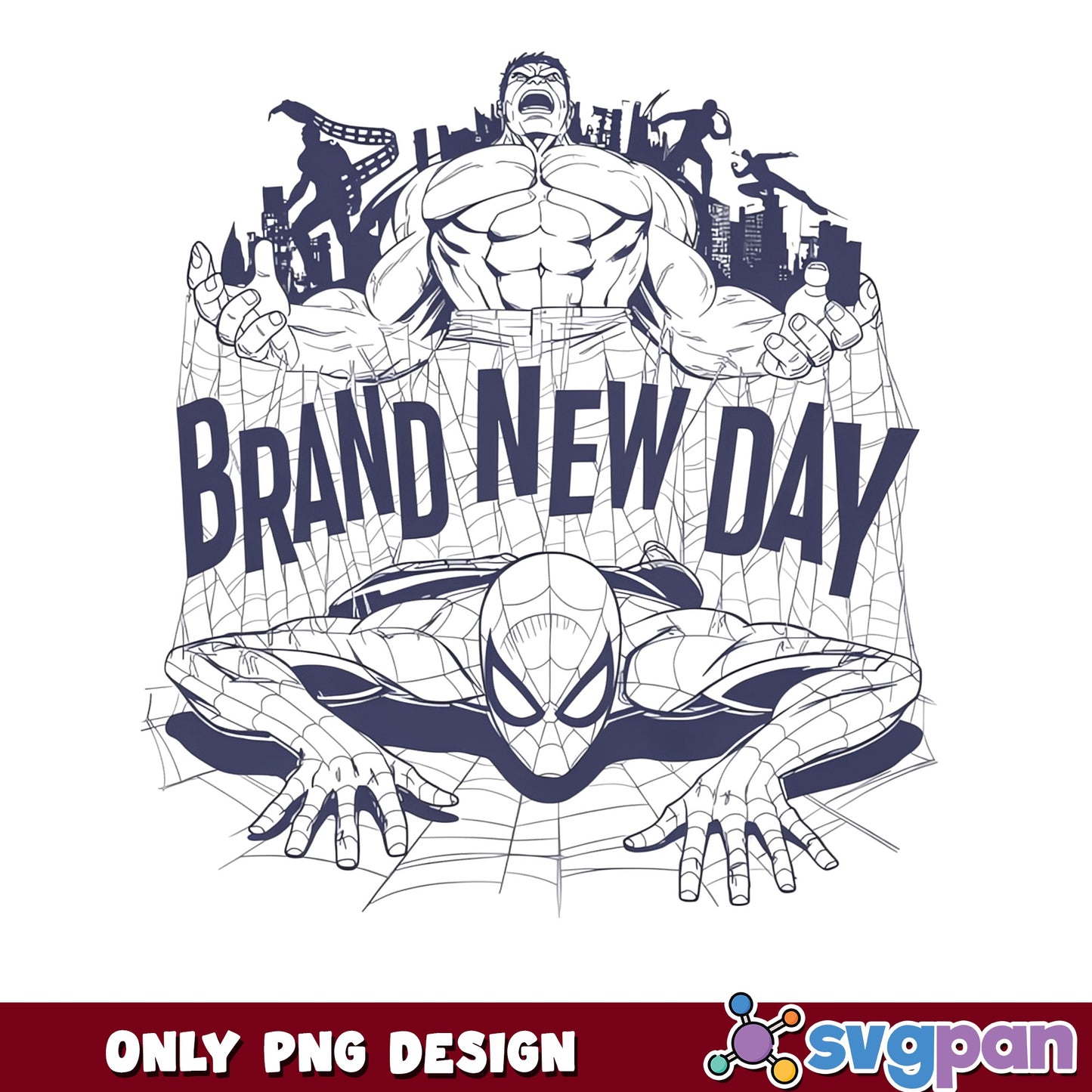 Spiderman And Hulk Brand New Day PNG, Marvel PNG, Superhero PNG